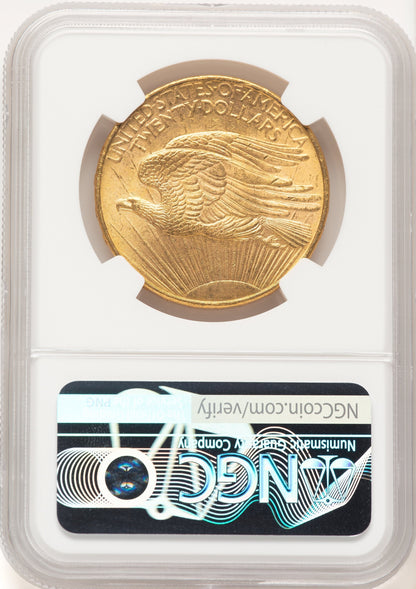 1908-D $20 NO MOTTO Saint-Gaudens Double Eagle NGC MS63