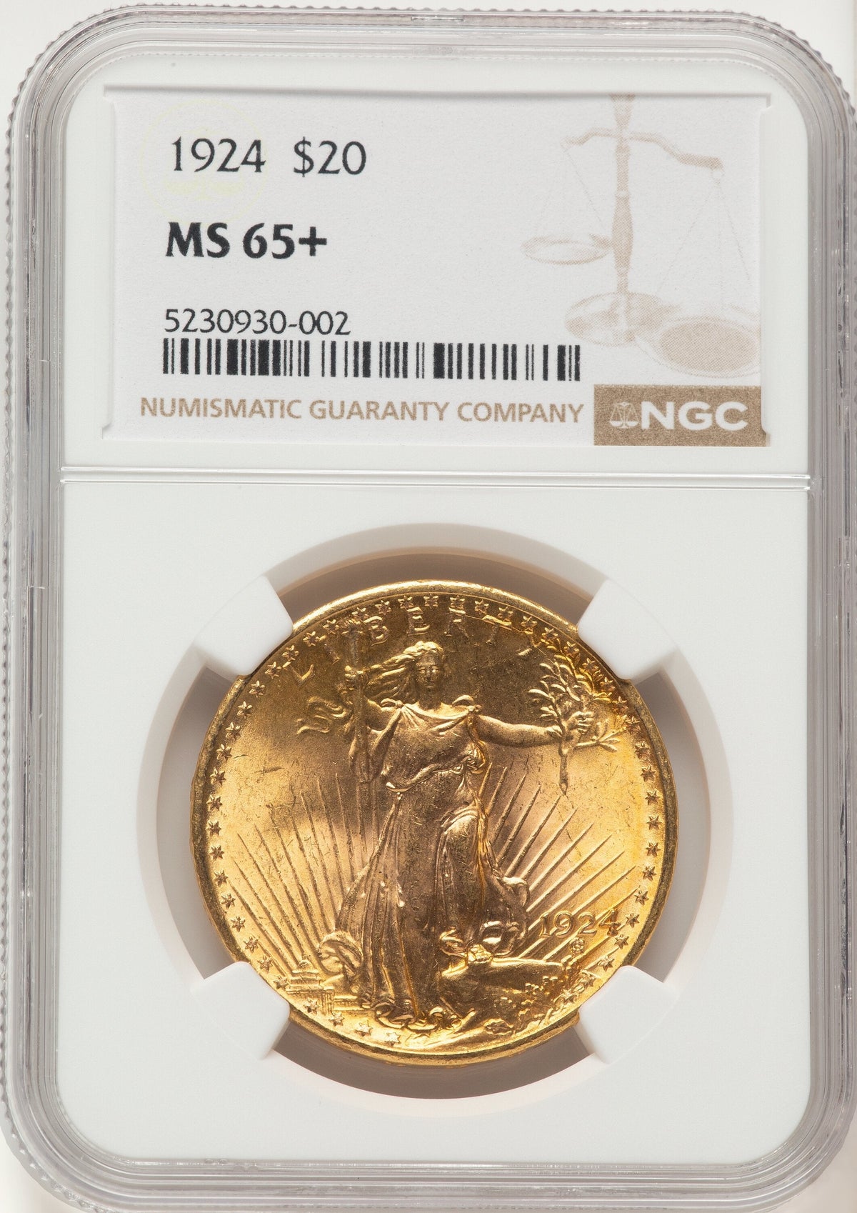 1924 $20 Saint Saint-Gaudens Double Eagle NGC MS65+