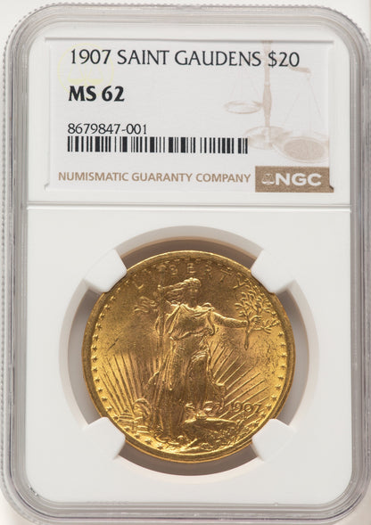 1907 $20 Saint Saint-Gaudens Double Eagle NGC MS62