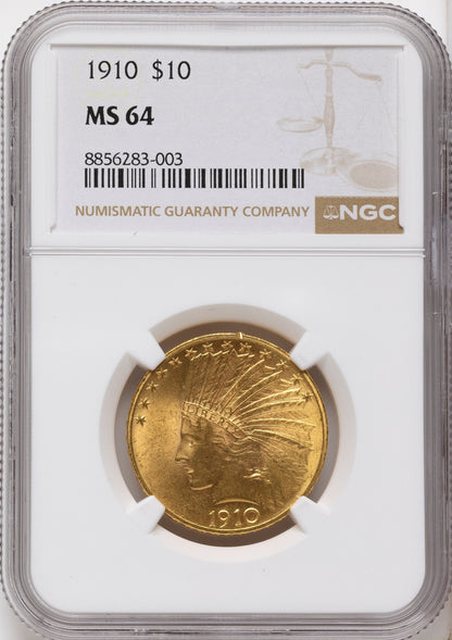 1910 $10 Indian Eagle NGC MS64