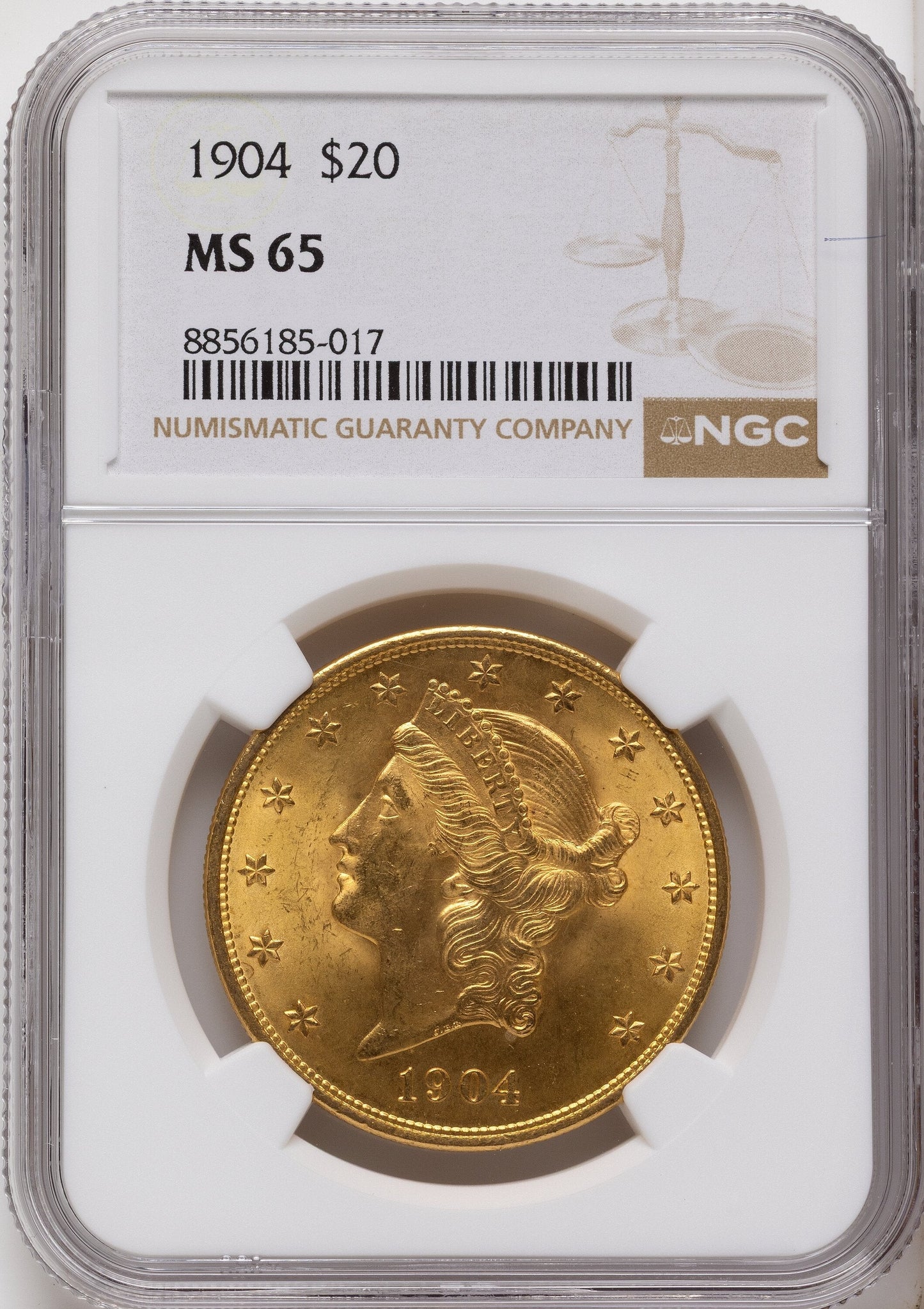 1904 $20 Liberty Liberty Double Eagle NGC MS65