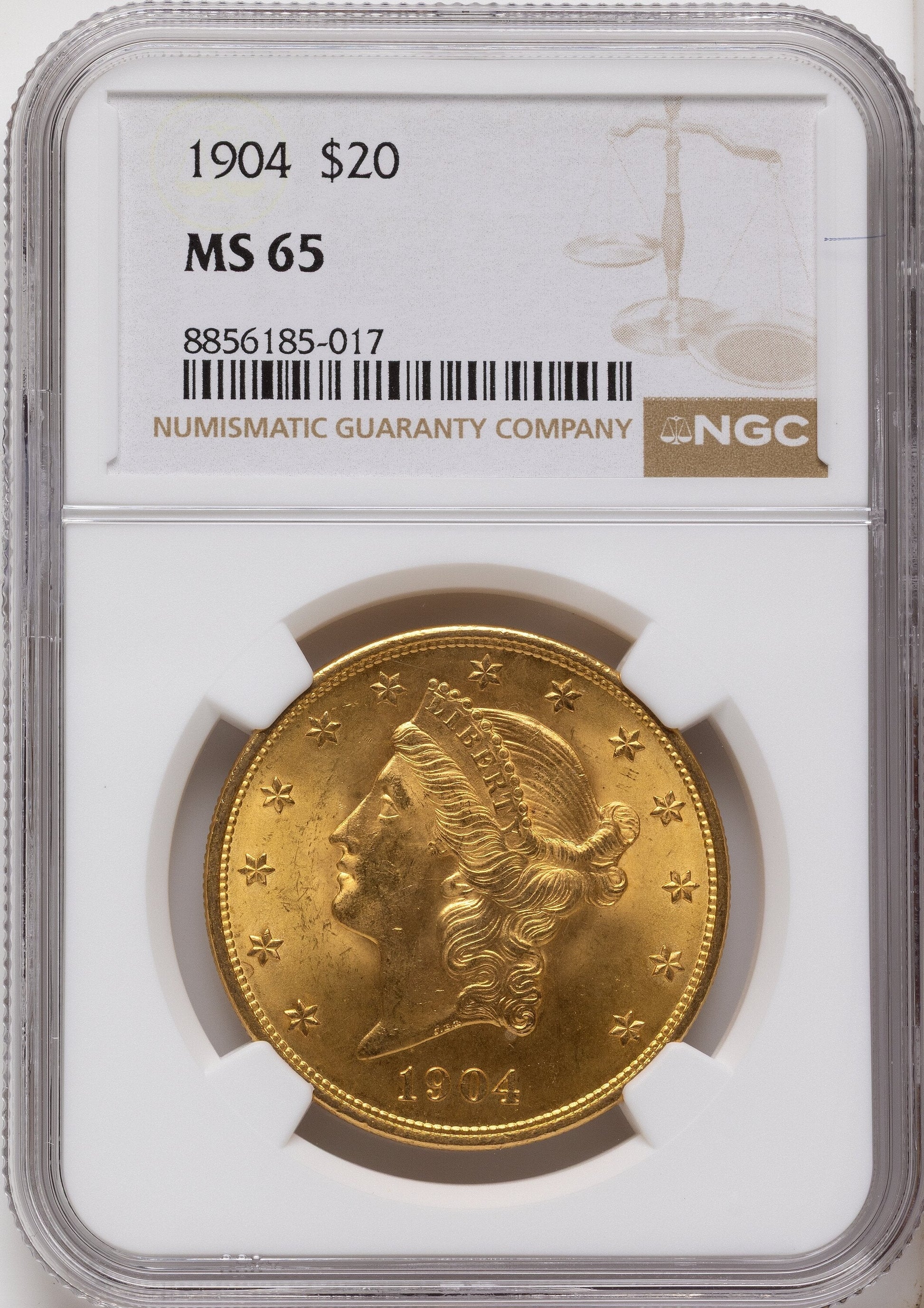 1904 $20 Liberty Liberty Double Eagle NGC MS65