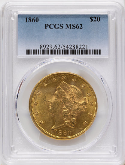 1860 $20 Liberty Double Eagle PCGS MS62