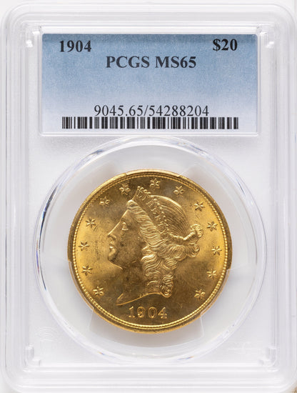 1904 $20 Liberty Liberty Double Eagle PCGS MS65