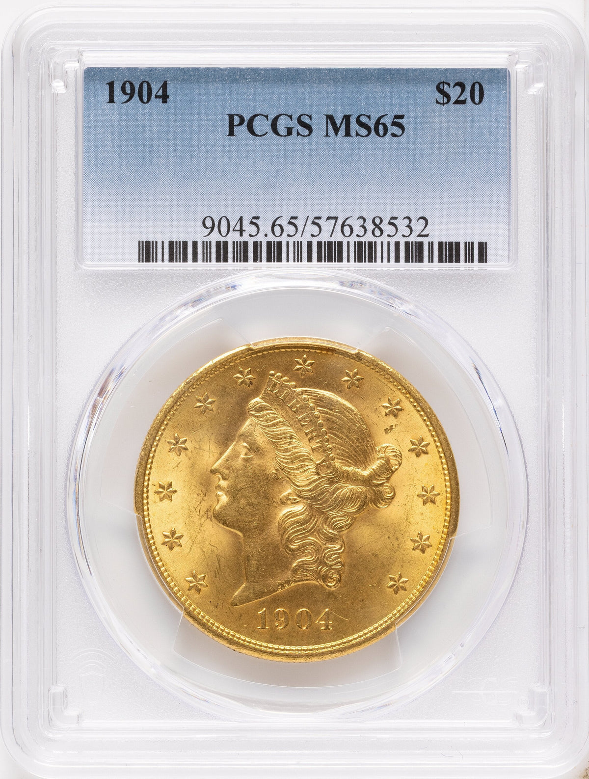 1904 $20 Liberty Liberty Double Eagle PCGS MS65