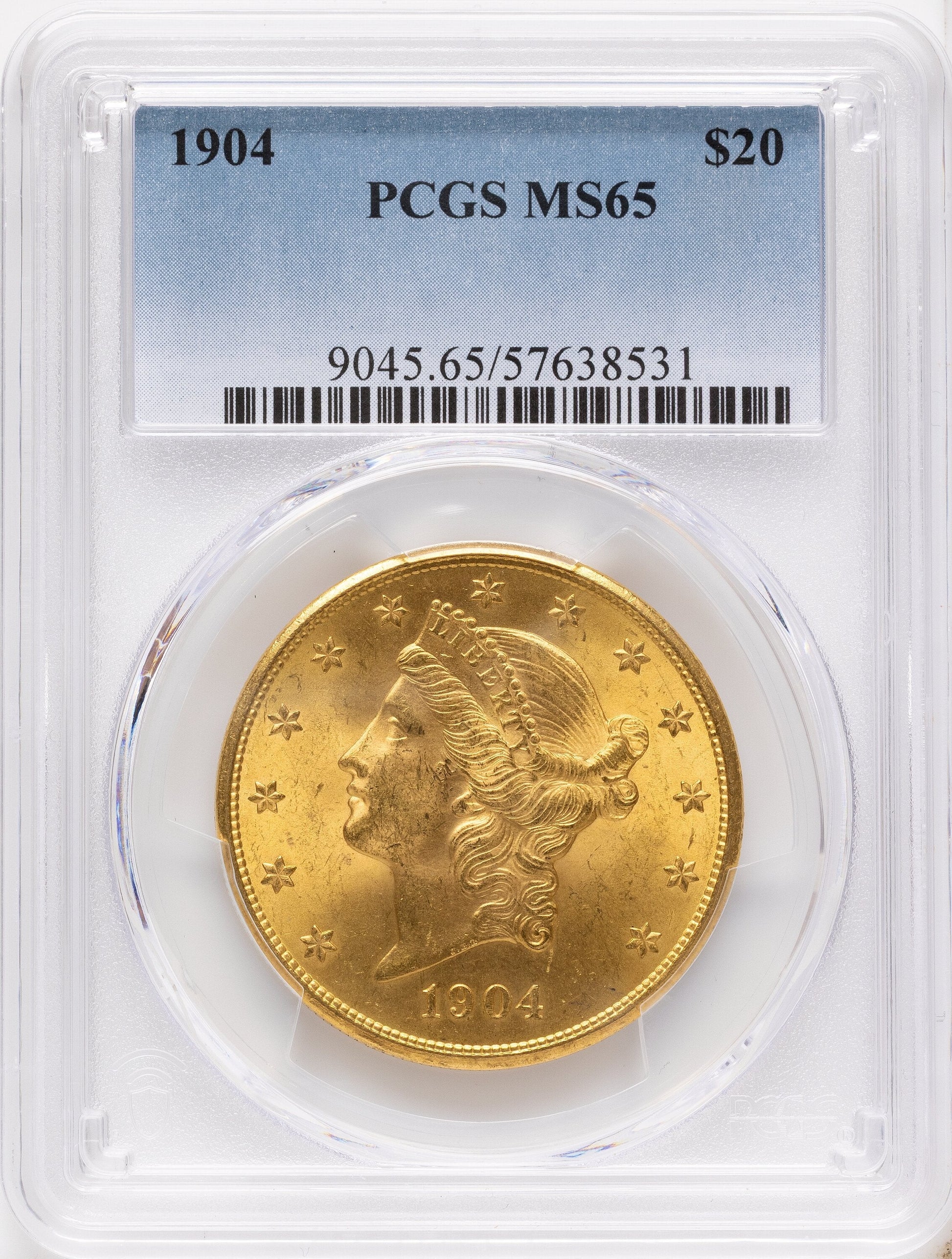 1904 $20 Liberty Liberty Double Eagle PCGS MS65