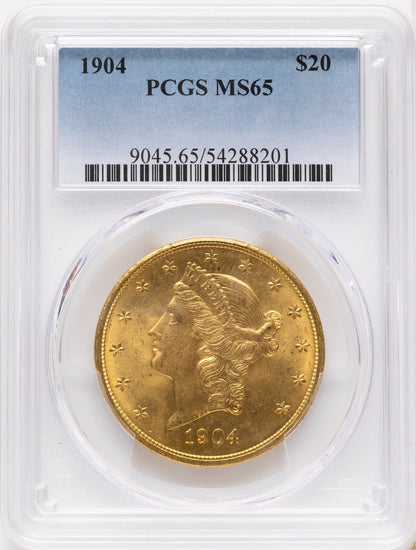1904 $20 Liberty Liberty Double Eagle PCGS MS65