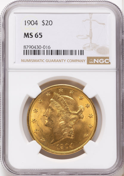 1904 $20 Liberty Liberty Double Eagle NGC MS65