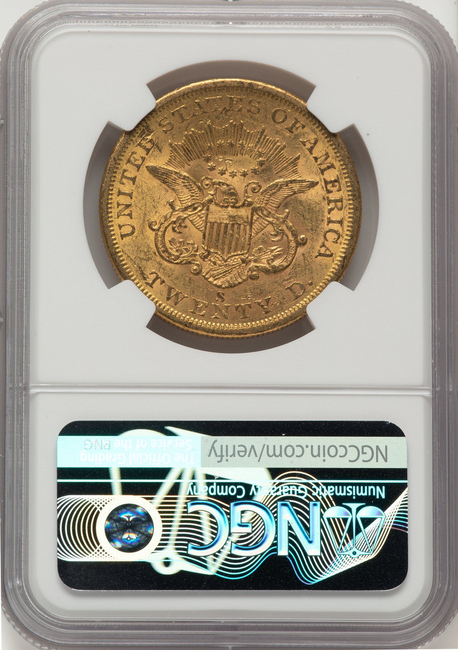 1856-S $20 Liberty Double Eagle NGC AU55
