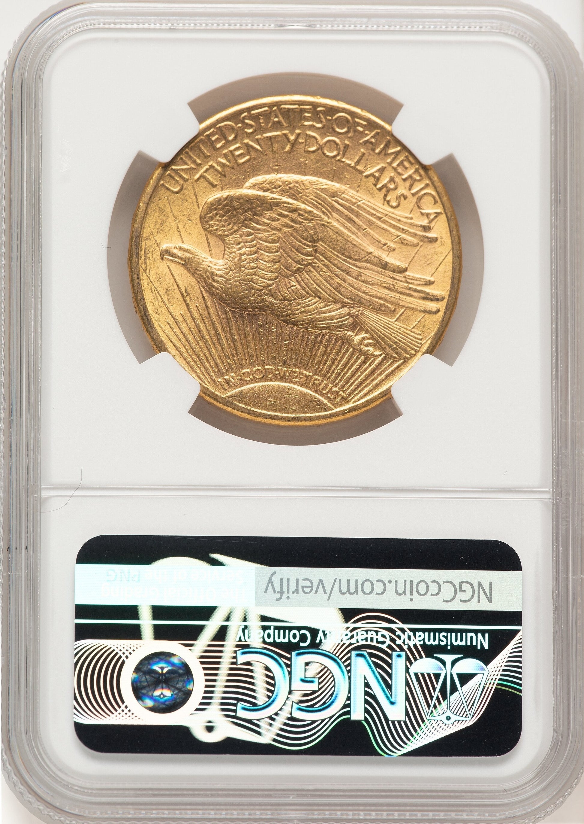 1914-D $20 Brown Label Saint-Gaudens Double Eagle NGC MS63