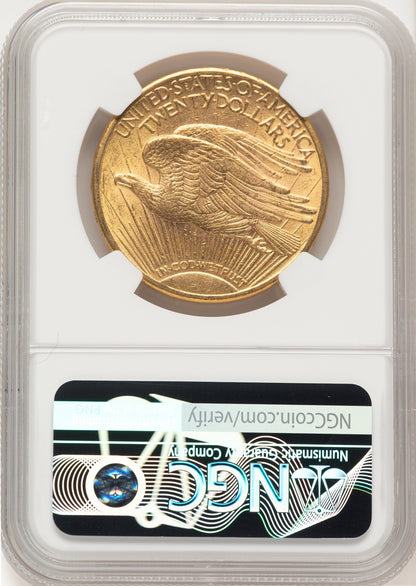 1914-D $20 Brown Label Saint-Gaudens Double Eagle NGC MS63