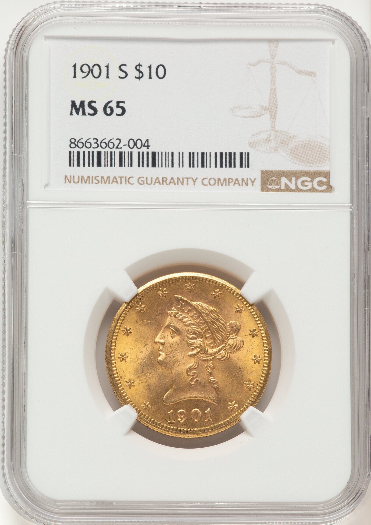 1901-S $10 Liberty Eagle NGC MS65