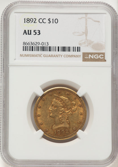 1892-CC $10 Liberty Eagle NGC AU53