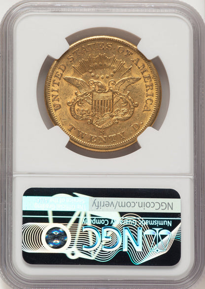 1860-S $20 Liberty Double Eagle NGC AU55