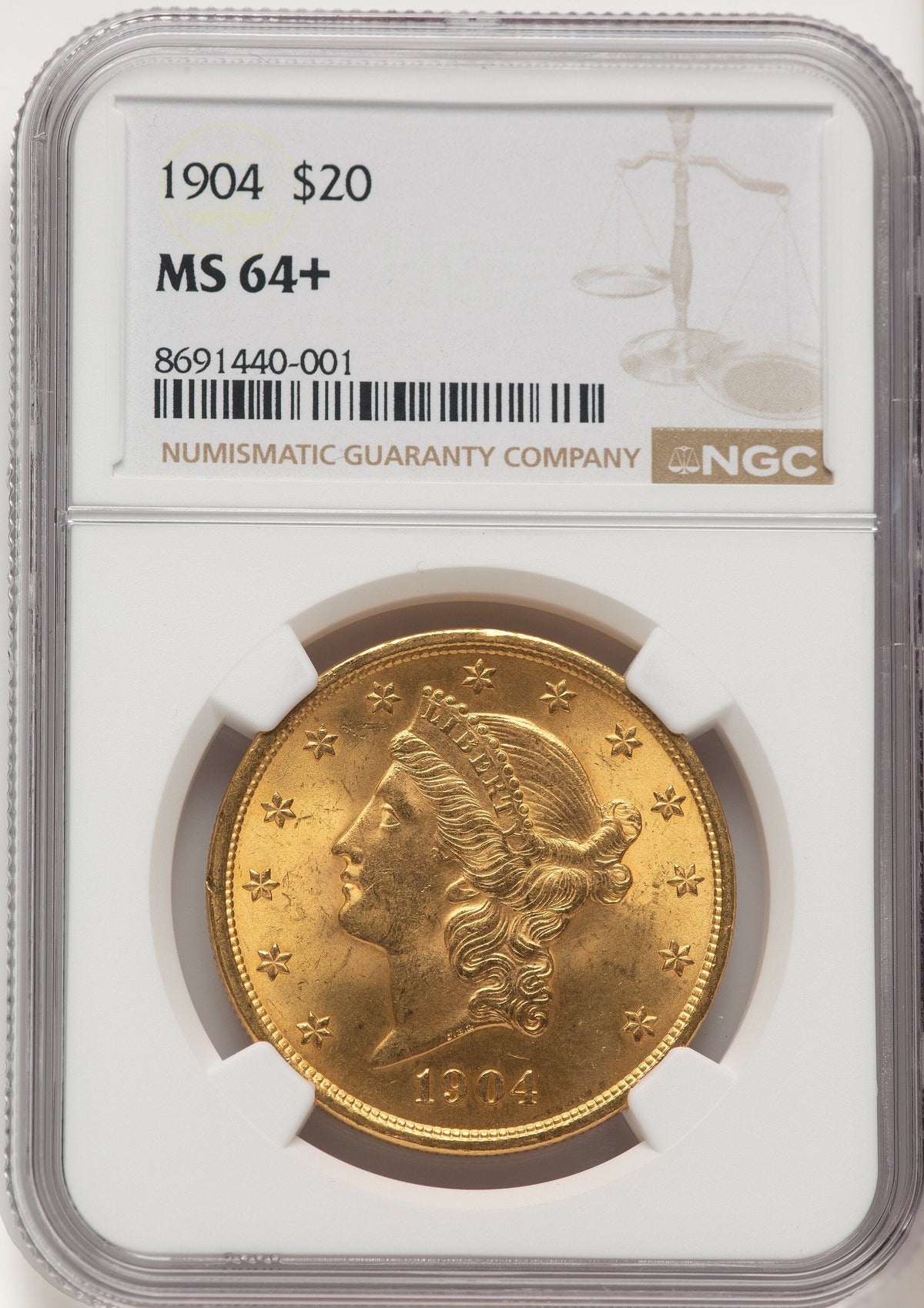 1904 $20 Liberty Liberty Double Eagle NGC MS64+