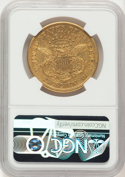 1872-CC $20 Liberty Double Eagle NGC AU50