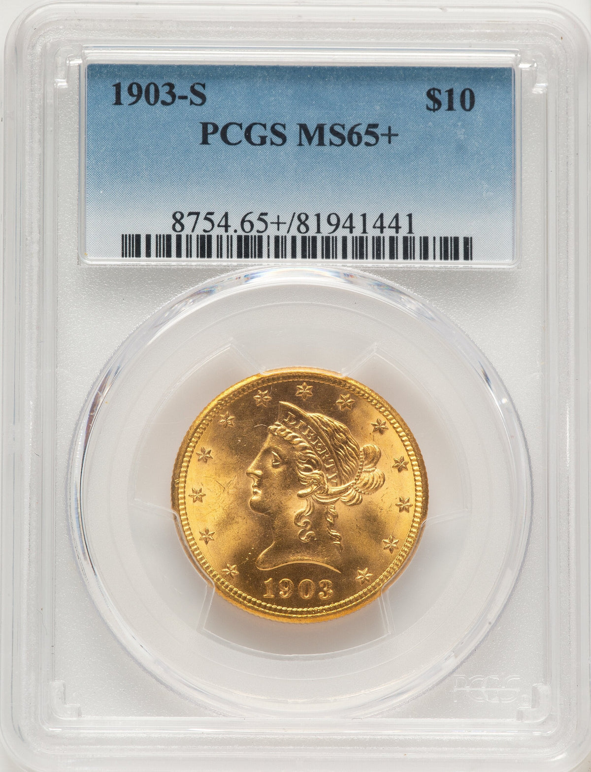 1903-S $10 Liberty Eagle PCGS MS65+