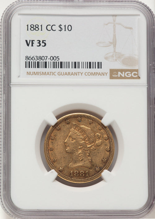 1881-CC $10 Liberty Eagle NGC VF35
