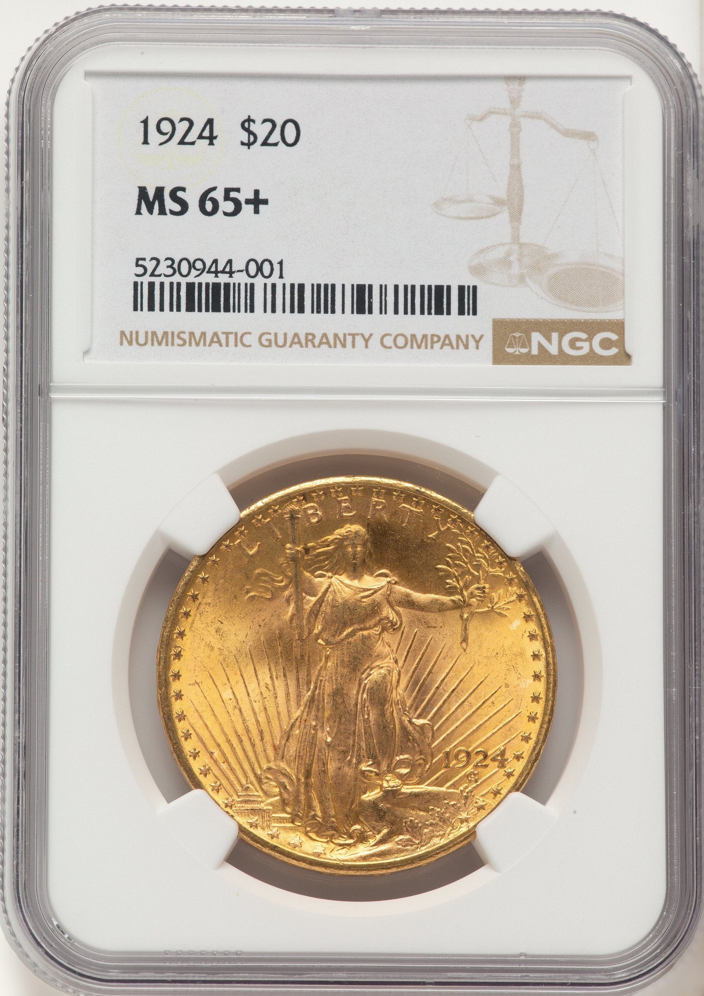 1924 $20 Saint Saint-Gaudens Double Eagle NGC MS65+