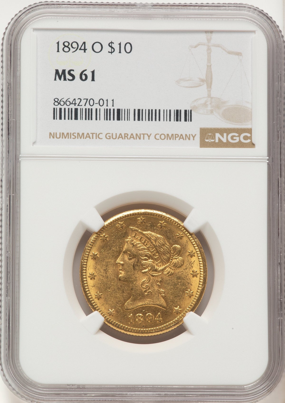 1894-O $10 Liberty Eagle NGC MS61