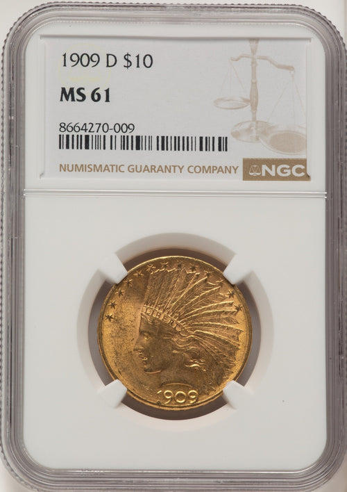 1909-D $10 Indian Eagle NGC MS61