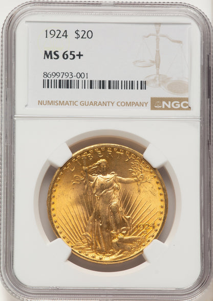 1924 $20 Saint Saint-Gaudens Double Eagle NGC MS65+