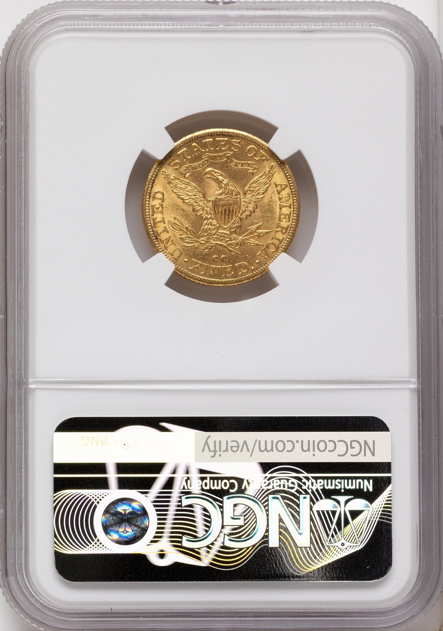 1892-CC $5 CAC Liberty Half Eagle NGC MS62