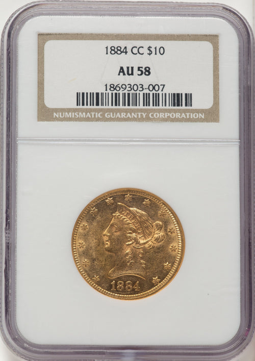 1884-CC $10 Liberty Eagle NGC AU58