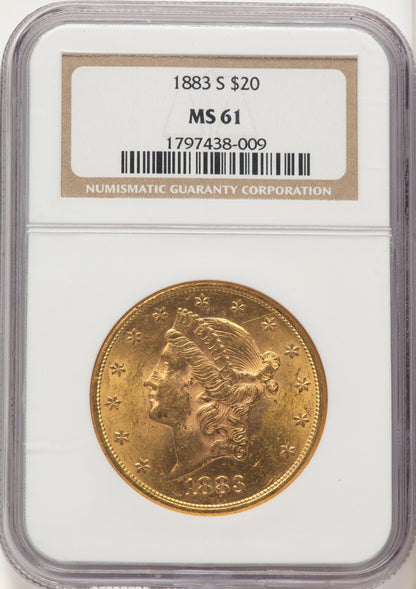 1883-S $20 Liberty Double Eagle NGC MS61