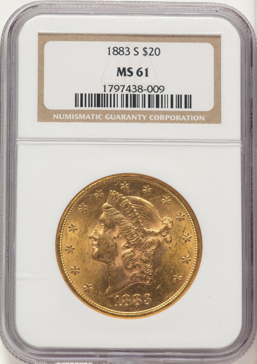 1883-S $20 Liberty Double Eagle NGC MS61