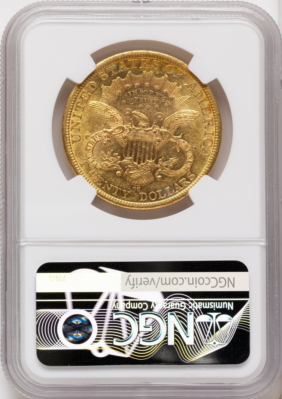 1877-CC $20 Liberty Double Eagle NGC AU55