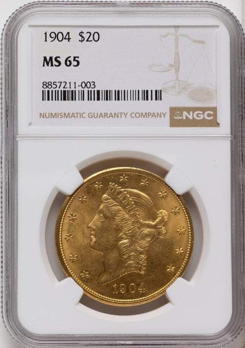 1904 $20 Liberty Liberty Double Eagle NGC MS65