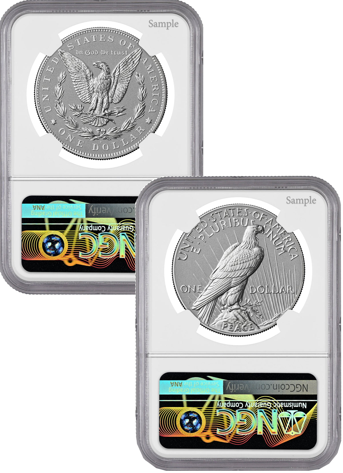 2026-P Morgan and Peace Dollar Reverse Proof 2-Coin Set NGC PF70 FDOI Harrigal America 250 Label