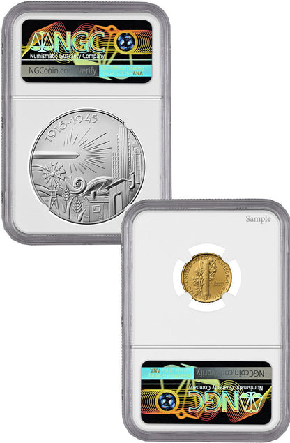 2026-W (P) Mercury Gold Coin Silver Medal Set AR Harrigal Label NGC SP70