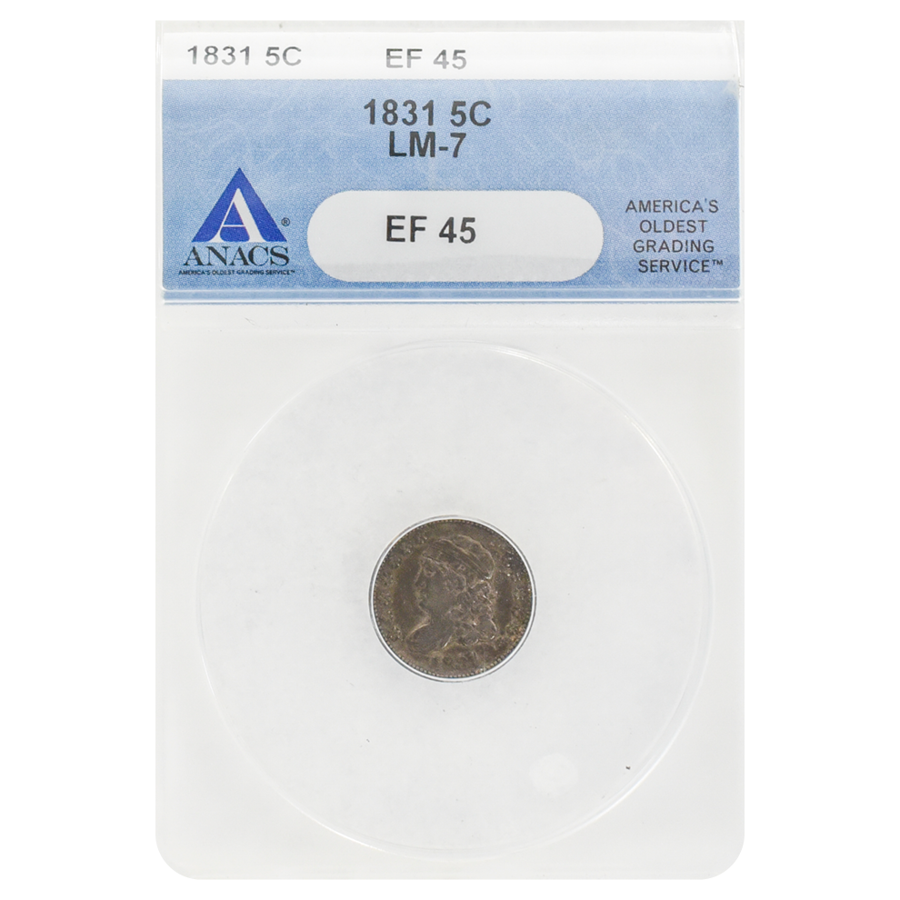 1831 Capped Bust Half Dime EF45 LM-7 ANACS