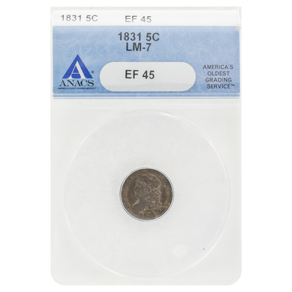1831 Capped Bust Half Dime EF45 LM-7 ANACS