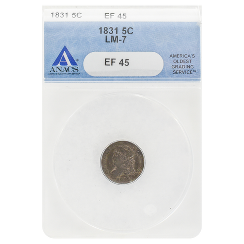 1831 Capped Bust Half Dime EF45 LM-7 ANACS
