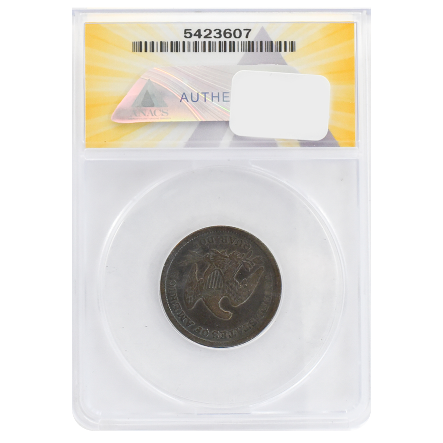 1838 Liberty Seated Quarter F15 "No Drapery" ANACS