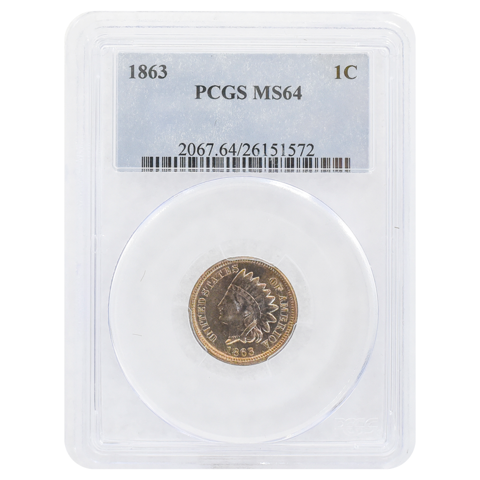 1863 Indian Head Cent MS64 PCGS