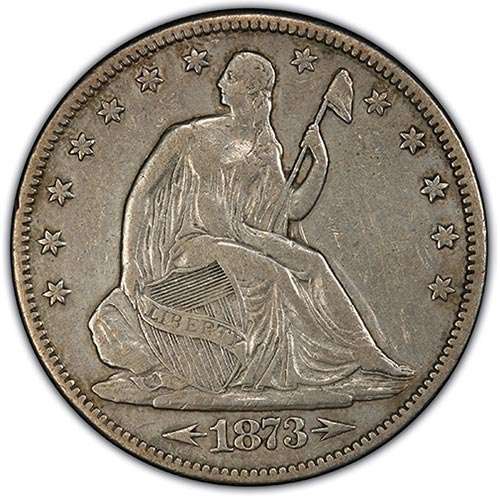 1873 Liberty Seated Half Dollar w/ Arrows (XF)