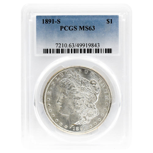 1891-S MS63 Morgan Dollar PCGS