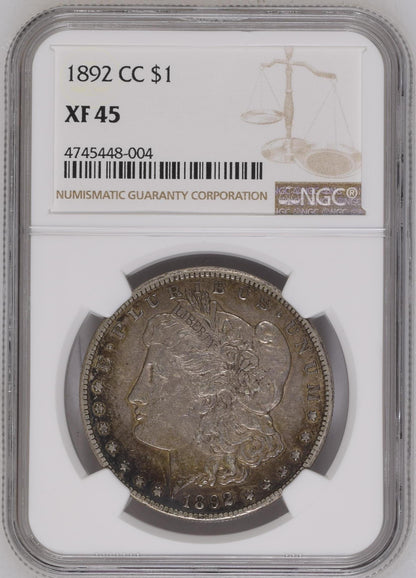 1892-CC $1 Morgan Silver Dollar XF45 NGC