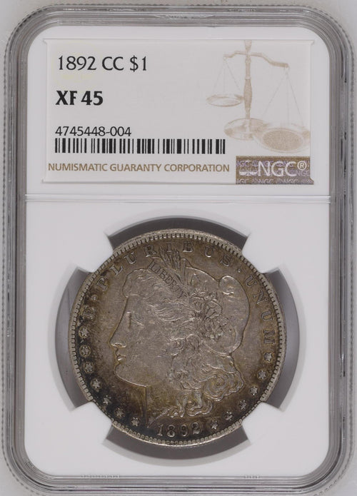 1892-CC $1 Morgan Silver Dollar XF45 NGC