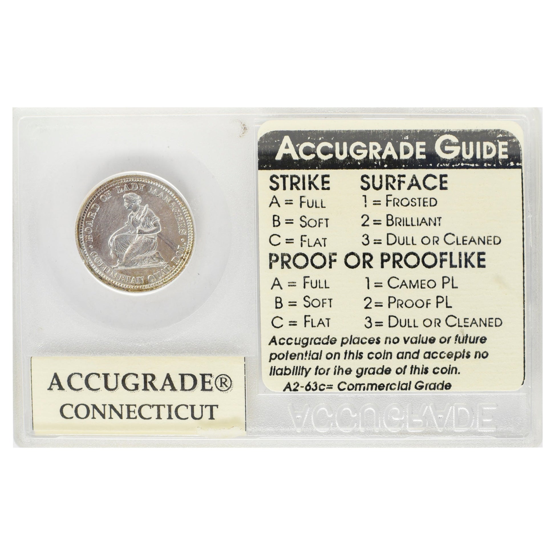1893 Isabella Commemorative Quarter Unc64 Accugrade