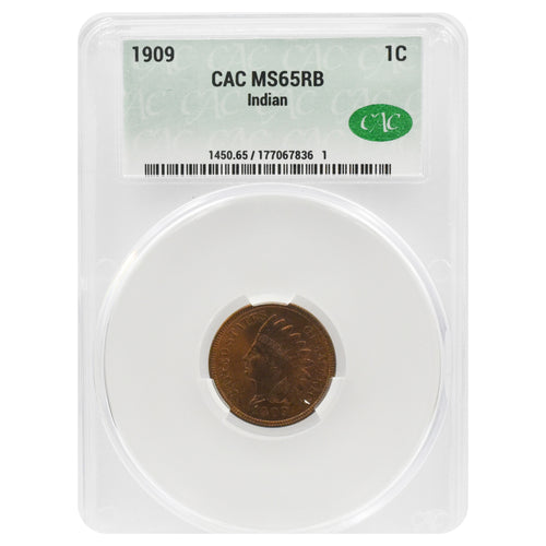 1909 CAC Indian Head Cent MS65 RB
