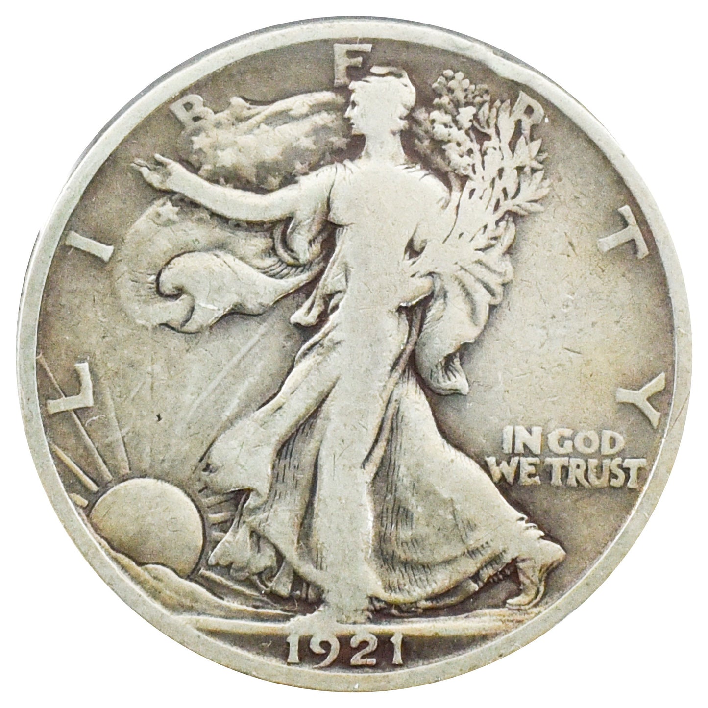1921-D Fine Details Walking Liberty Half Dollar