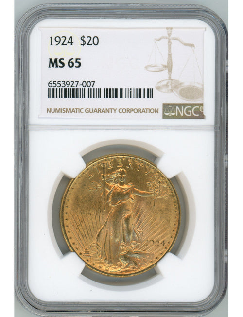 1924 $20 Saint Saint-Gaudens Double Eagle NGC MS65