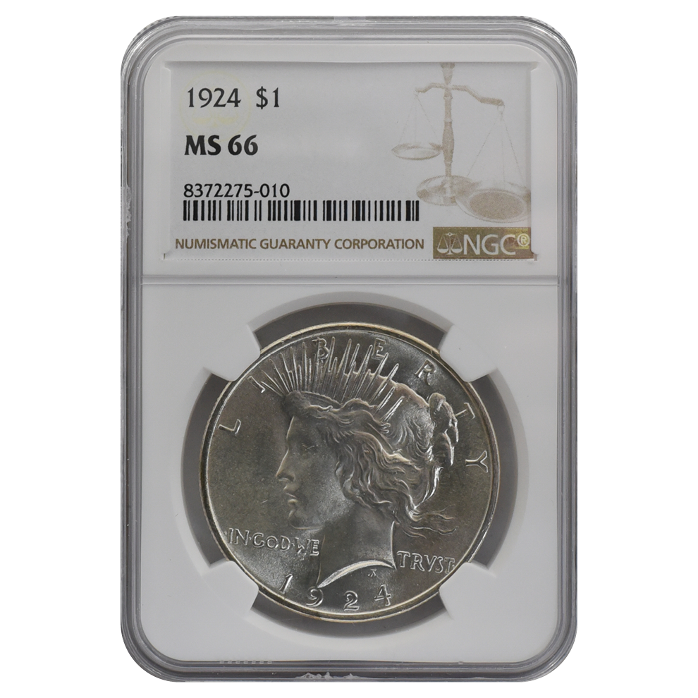 1924 Peace Dollar MS66 NGC