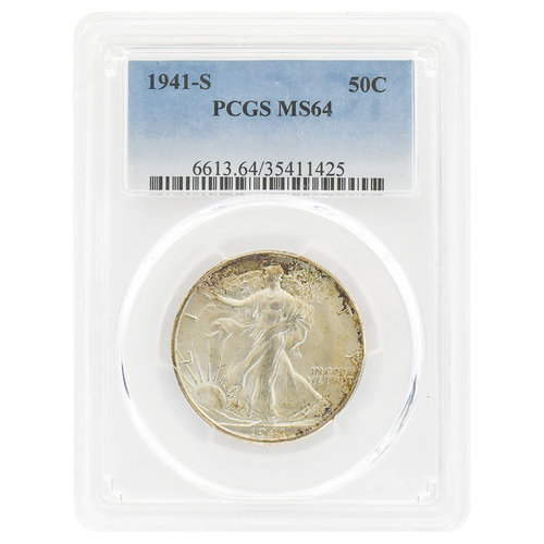 1941-S Walking Liberty Half Dollar MS64 PCGS