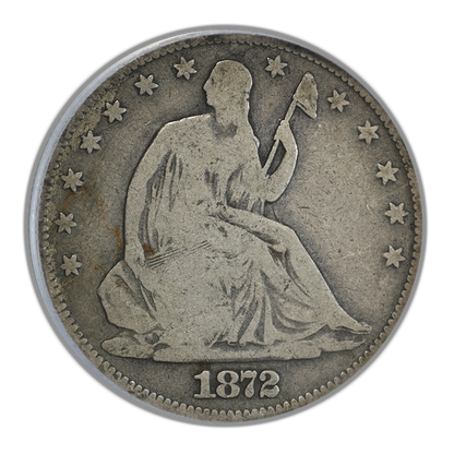 1872-CC Liberty Seated Half Dollar 50C PCGS VG08
